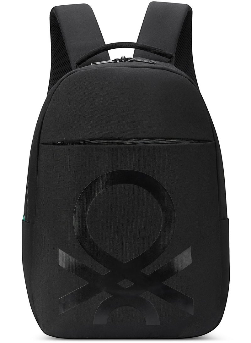 UNITED COLORS OF BENETTON Fabrica Round Unisex 15.6-Inch Laptop Backpack - Black - Image 1